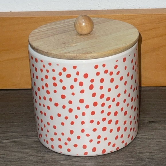 Way To Celebrate Other - Way To Celebrate Orange Dot Ceramic Jar, 5"